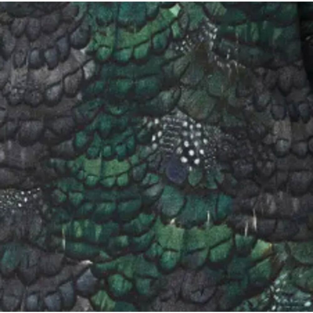 Scotch & Soda Blue Green Mockneck Top LARGE Work Cotton Snakeskin Python $80 - Picture 7 of 11